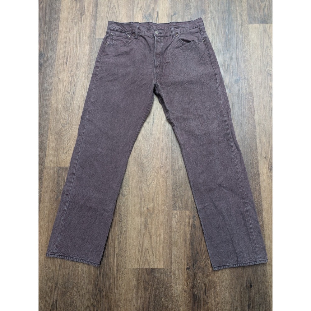 501 Jeans Mens 38x34 Purple Cone Denim White Oak Dark Wash Button Fly‎ Denim